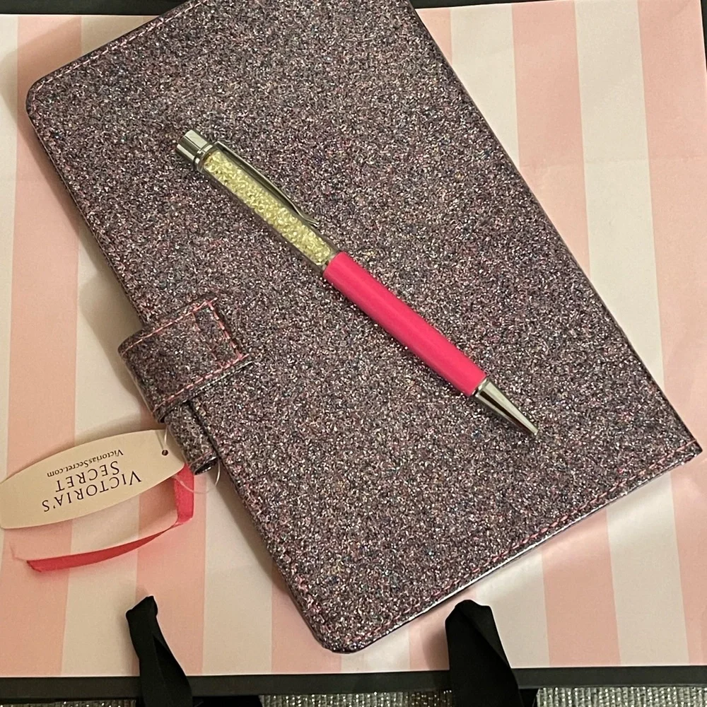 Victoria's Secret Pink Sparkle Angel Journal Diary W/ Sparkle Pen Note Pad